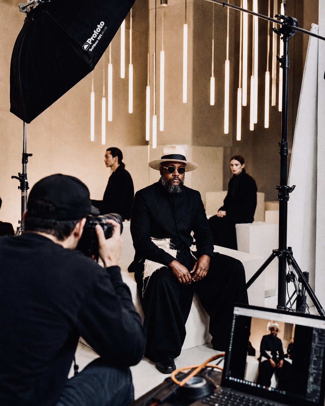 Behind the scenes portrait of Daniel Watson during a photo shoot