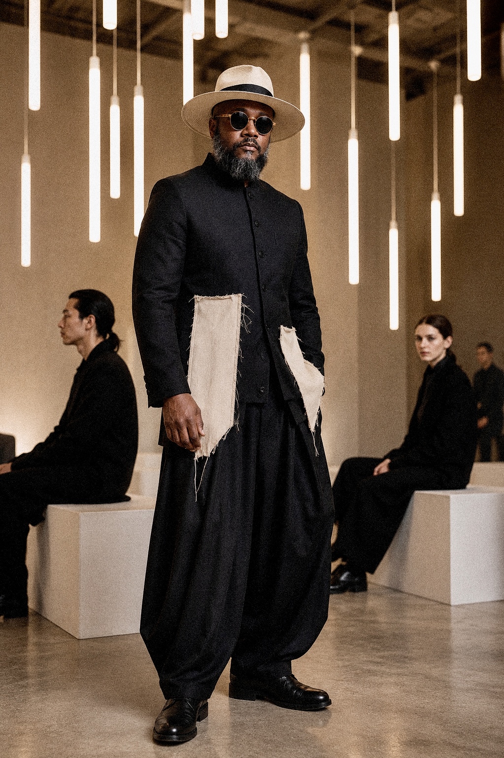 Daniel Watson standing portrait in an editorial studio