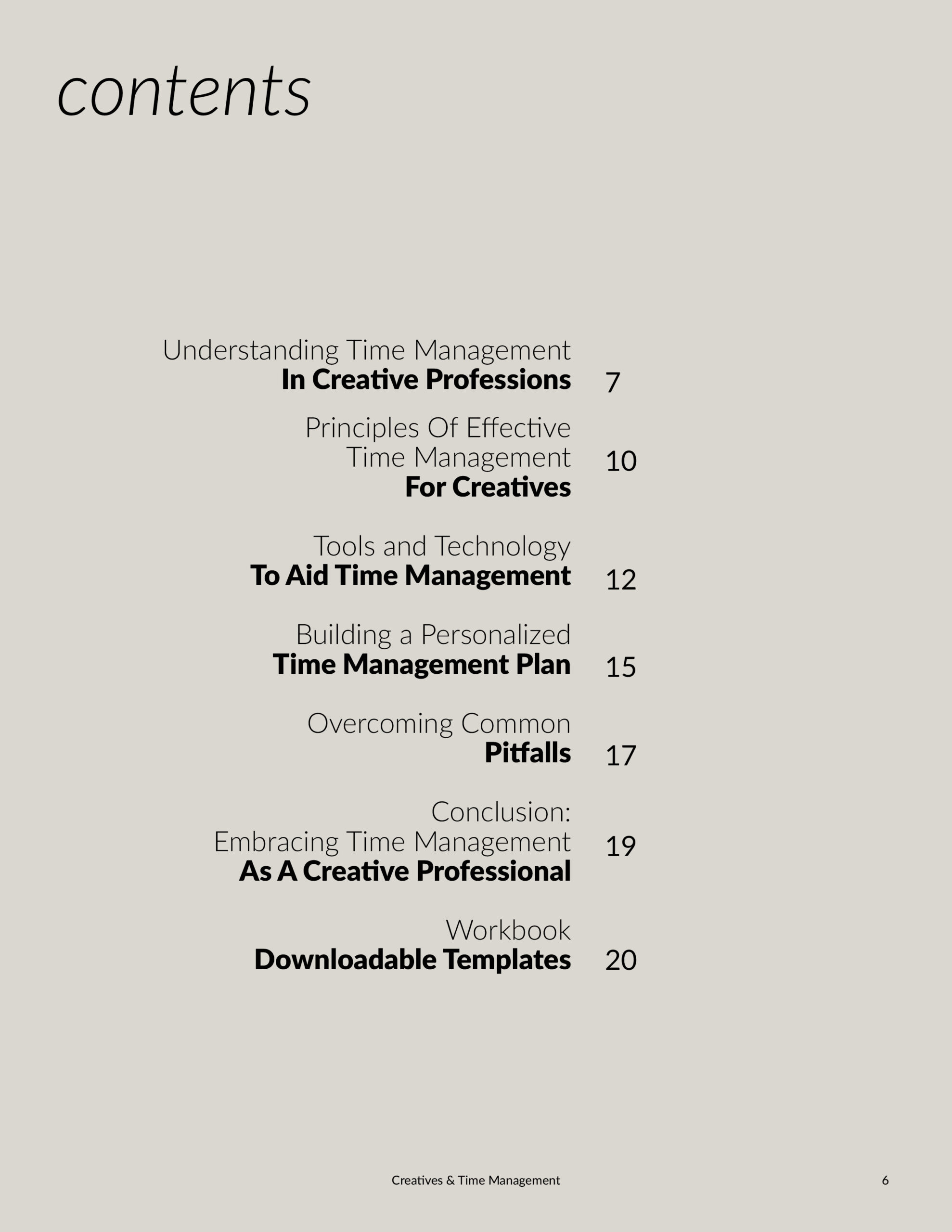 Creatives And Time Management Ebook + Workbook